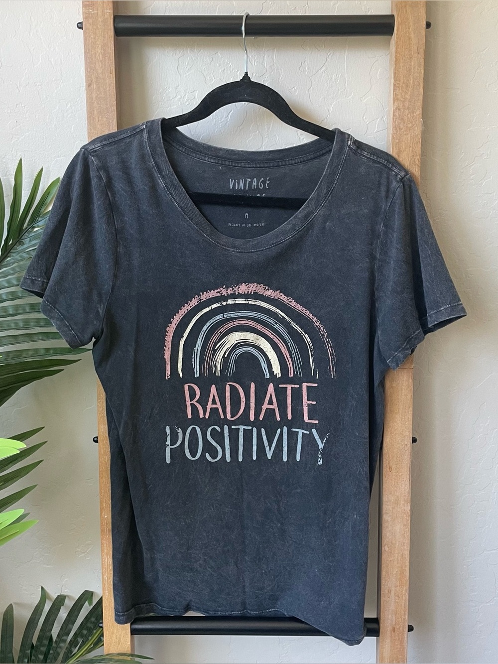 Vintage Canvas Radiate Positivity Graphic Tee